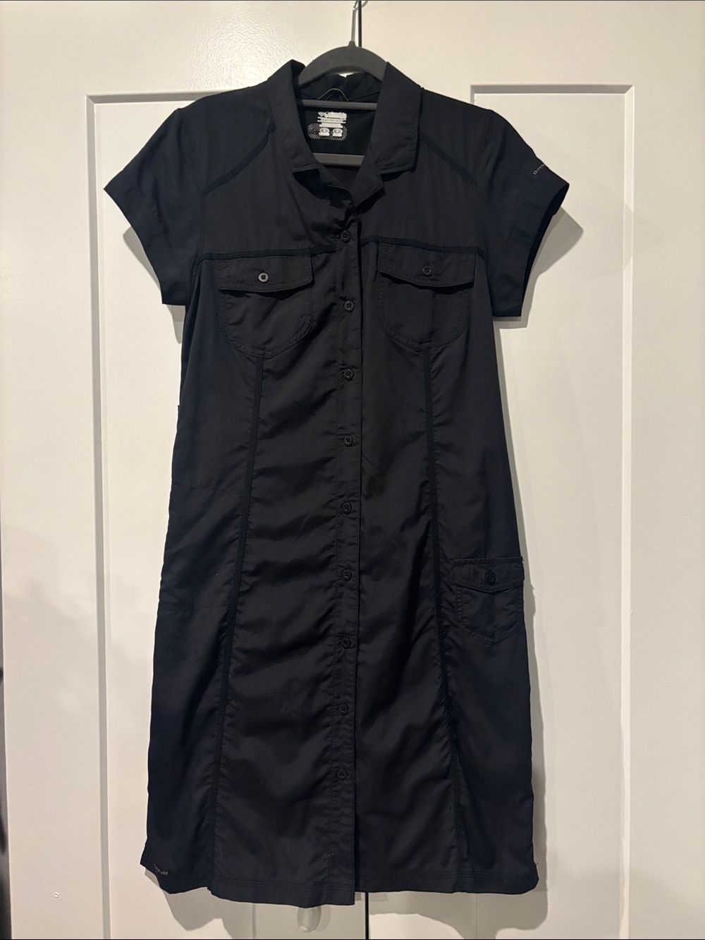 Columbia sportswear company Titanium Black Short-Sleeve Button-Front Midi Dress